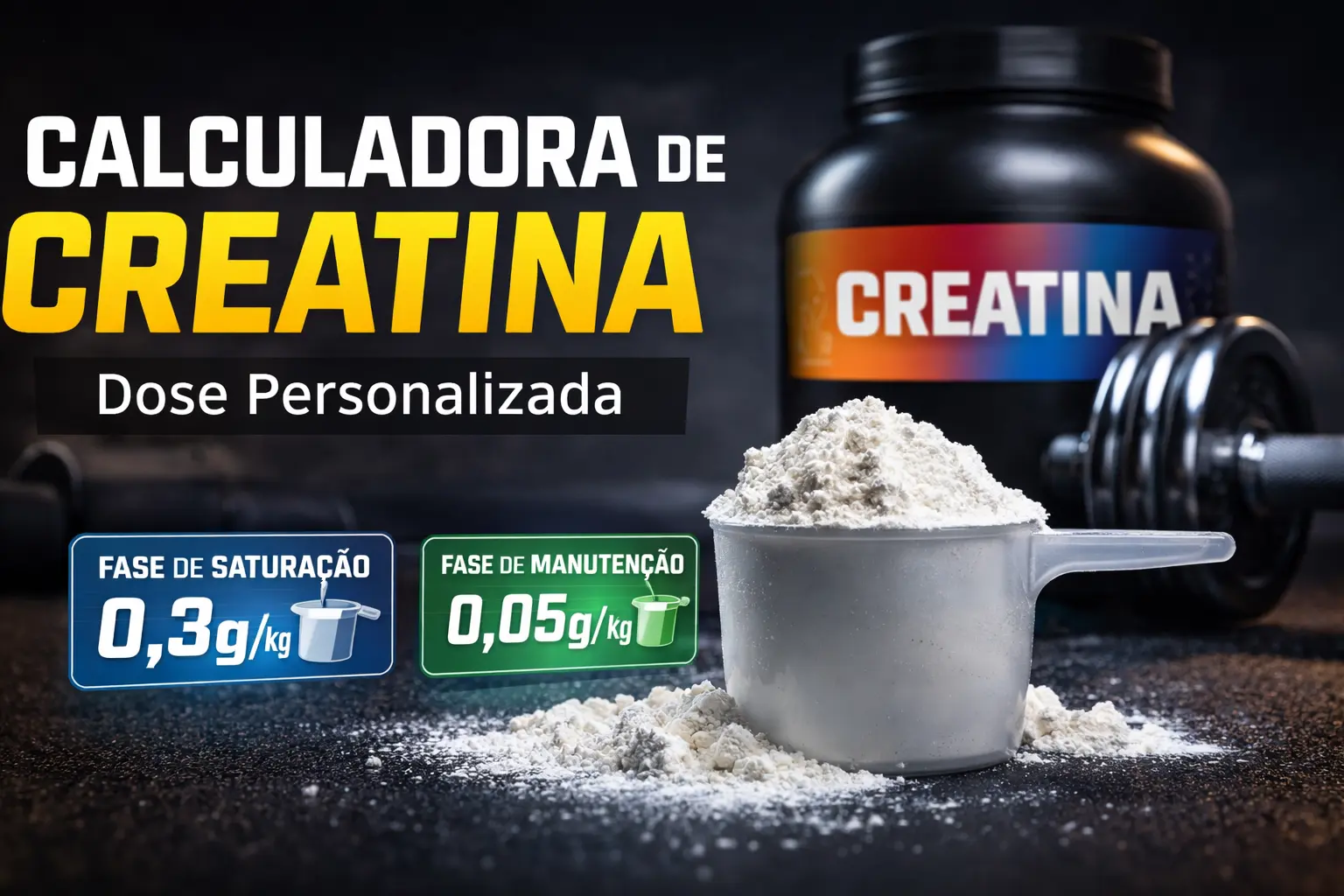 Calculadora de dose personalizada de creatina Calculadora de dose personalizada de creatina