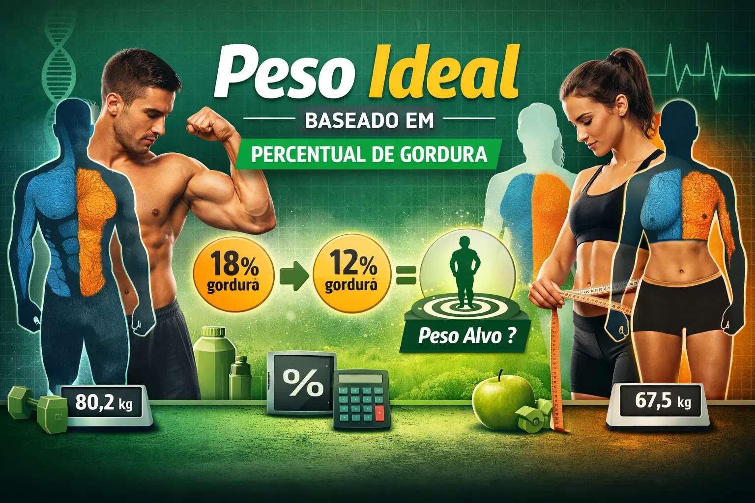 Calculadora de peso ideal por percentual de gordura Calculadora de peso ideal por percentual de gordura