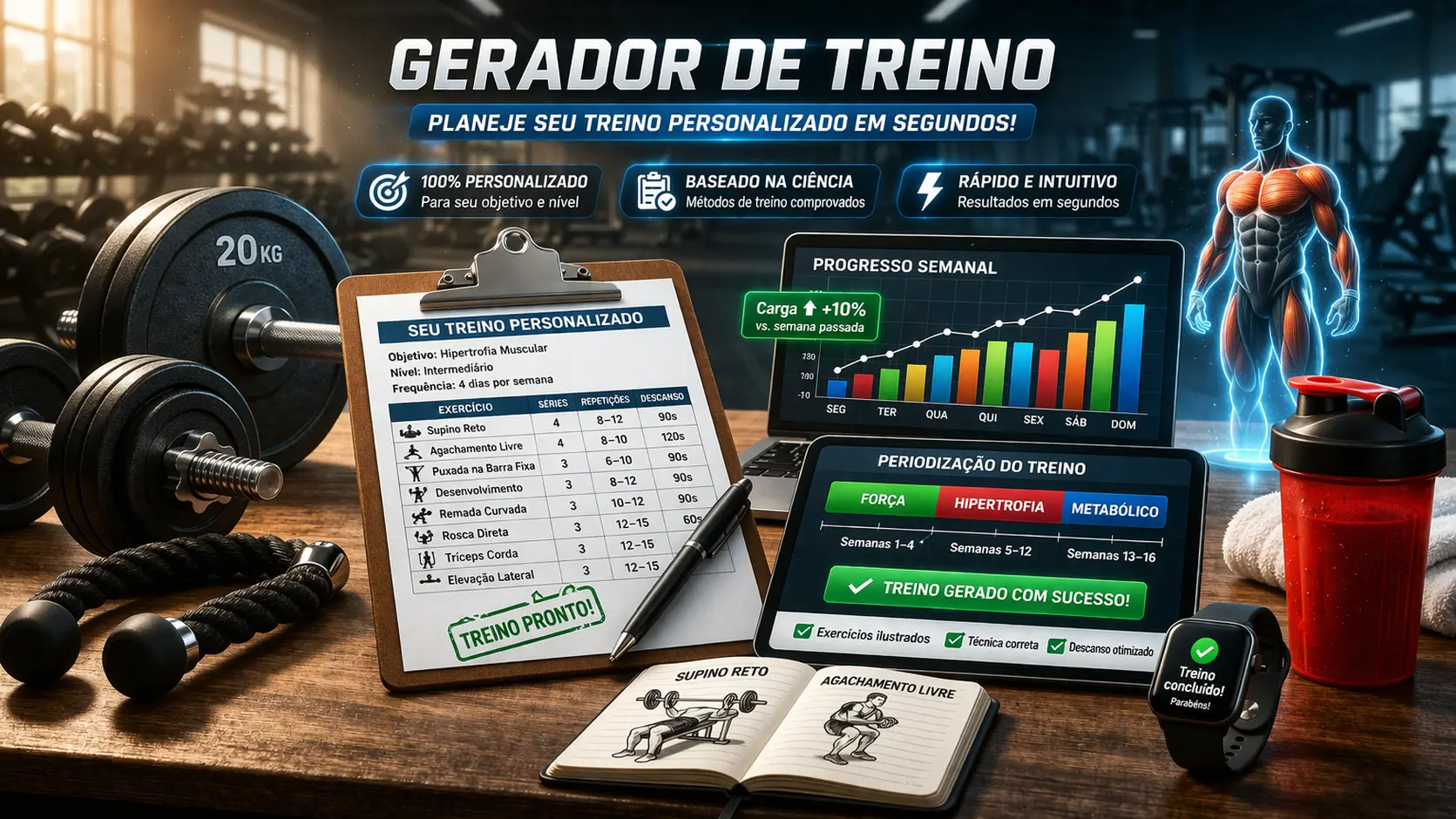 Gerador de treino de musculação Gerador de treino de musculação